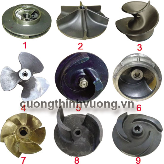 Một số kiểu cánh máy bơm thông dụng
