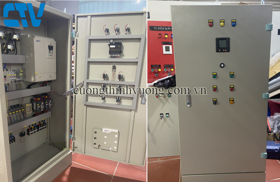 Tủ điện điều khiển biến tần sử dụng cho máy bơm 37Kw